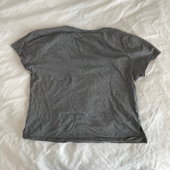 Girlfriend Collective Gray Eva V-Neck T-Shirt - Picture 2 of 3